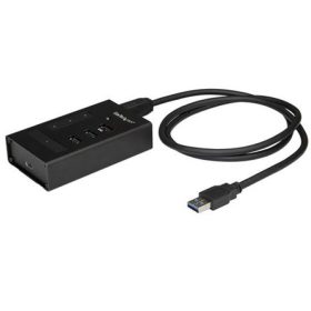   StarTech HB30A3A1CST 4-portos USB-C USB3.0 hub fekete (fémház, ON-OFF gomb)