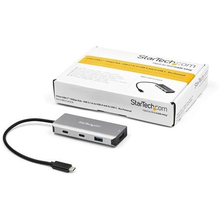 StarTech HB31C2A2CB 4-portos USB3.2 Gen 2×1 A USB3.2 Gen 2×1 C hub szürke