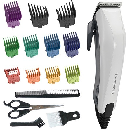 REMINGTON HC5035 ColourCut hajvágó, 16 részes készlet, 9 színkódolt vezetőfésű (1,5–25 mm), rozsdamentes acél pengék