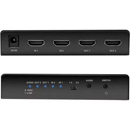 Logilink HDMI kapcsoló, 2x2 portos, kétirányú, 4K/60 Hz, EDID, HDCP, HDR, leskálázó