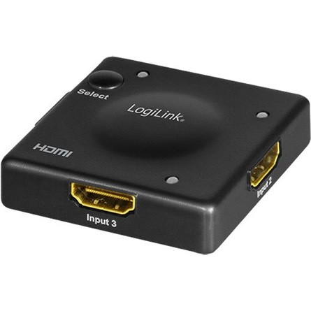 Logilink HDMI kapcsoló, 3x1 port, 1080p/60 Hz, HDCP, CEC, Mini