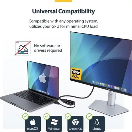 StarTech HDMI -> VGA M/F adapter 0.15m fekete