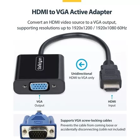 StarTech HDMI -> VGA M/F adapter 0.15m fekete
