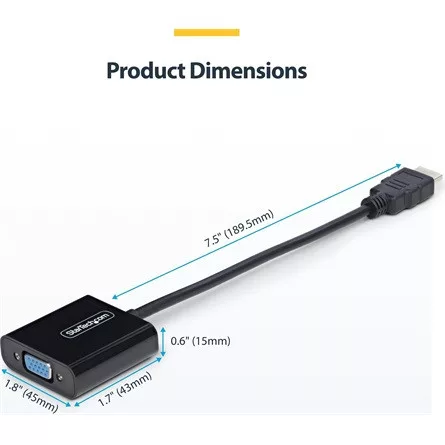 StarTech HDMI -> VGA M/F adapter 0.15m fekete