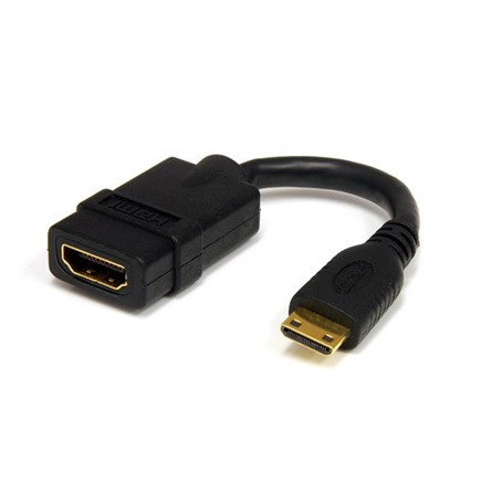 StarTech HDMI mini C -> HDMI M/F adapter 0.12m fekete