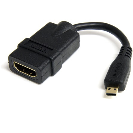 StarTech HDMI micro D -> HDMI 1.4 M/F adapter 0.12m fekete