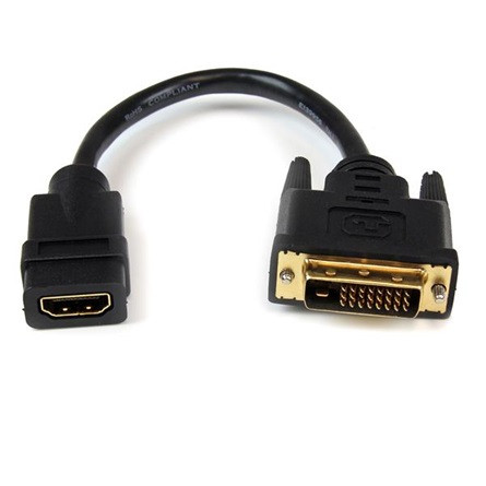 StarTech DVI-D -> HDMI M/F adapter 0.2m fekete