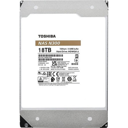 Toshiba N300 18TB 7200rpm 512MB SATA3 3,5" HDD OEM