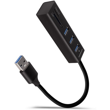 Axagon HMA-CR3A 3-portos USB3.0 hub fekete (SD, microSD)