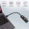 Axagon HMA-CR3A 3-portos USB3.0 hub fekete (SD, microSD)