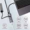 AXAGON HMA-GL3AP 3 portos USB 3.2 HUB LAN csatlakozóval, ezüst