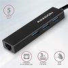 Axagon HMA-GL3A 3-portos USB3.0 RJ45 hub fekete