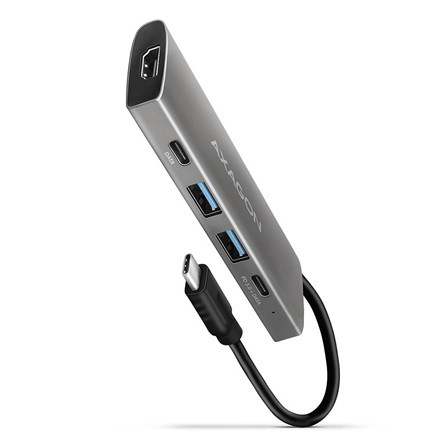 Axagon HMC-5 5-portos USB-C USB3.0 HDMI hub ezüst (SD, microSD; HDMI1.4: 4K30Hz)