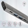 Axagon HMC-5 5-portos USB-C USB3.0 HDMI hub ezüst (SD, microSD; HDMI1.4: 4K30Hz)