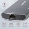 Axagon HMC-6M2 6-in-1 Hub M.2 USB-C dokkoló szürke