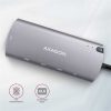 Axagon HMC-6M2 6-in-1 Hub M.2 USB-C dokkoló szürke