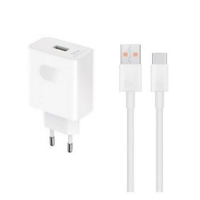   HONOR SuperCharger hálózati töltő USB aljzat 66W, gyorstöltő + Type-C kábel, FEHÉR