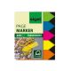 SIGEL Jelölőcímke, műanyag, 5x40 lap, 12x45 mm, SIGEL "Nyilak", vegyes szín