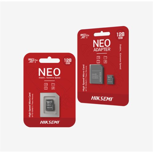 HIKSEMI Hikvision HIKSEMI MicroSD kártya - NEO 128GB microSDXC™, Class 10 and UHS-I, TLC  + Adapter