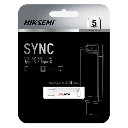 HIKSEMI Hikvision HIKSEMI Pendrive - SYNC, 256GB, USB3.2 - Type-C, Ezüst