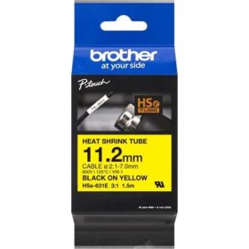   Brother HSE-631E Black on Yellow 11,2mm 1,5m címketekercs fekete-sárga