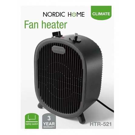 NORDIC HOME CULTURE NORDIC HOME HTR-521 Hősugárzó, 3 év garancia, extra halk, extra gyors felfűtés, ventilátor funkcióval, 2000W