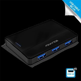   Advance USB Hub - XPAND STARTER HUB (USB-A to 4x USB-A3.0, fekete)