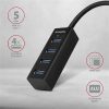 Axagon HUE-M1C 4-portos USB-C USB3.0 hub fekete