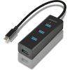 Axagon HUE-S2C 4-portos USB-C - USB 3.0 hub fekete