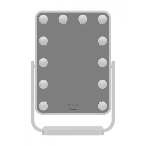 HUMANAS HM01 dönthető kozmetikai tükör, 12 db LED, érintőképernyő, 360°, teljesítmény, szín szabályozás, black