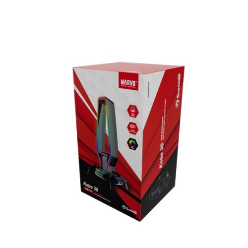 MARVO HDP MARVO Kobe 30 RGB világítású fejhallgató tartó - fekete