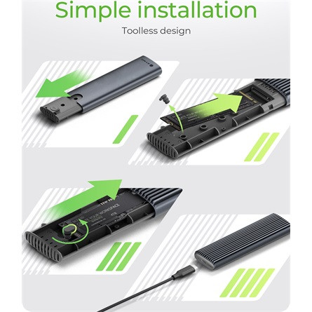 Raidsonic ICY BOX IB-1808MCT-CU31 M.2 SATA3 / PCIe NVMe  USB-C 3.2 Gen2×1 külső ház fekete