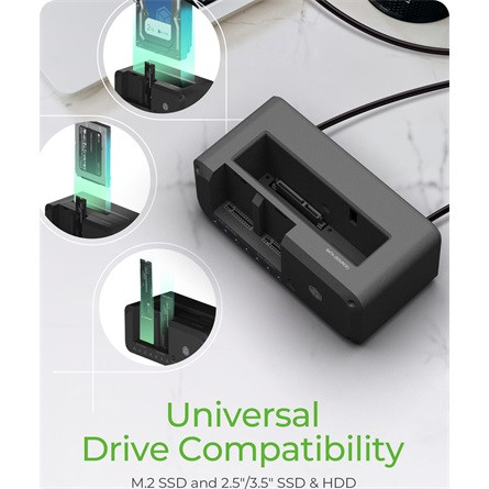 Raidsonic Clone & DockingStation 2.5"/3.5" SATA/m.2 NVMe PCIe NVMe / SATA3 USB3.2 Gen2×1 A USB3.2 Gen2×1 C dokkoló