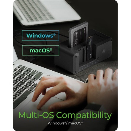 Raidsonic Clone & DockingStation 2.5"/3.5" SATA/m.2 NVMe PCIe NVMe / SATA3 USB3.2 Gen2×1 A USB3.2 Gen2×1 C dokkoló