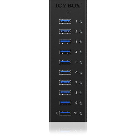 Raidsonic ICY BOX IB-AC6110 10 portos USB3.0 hub táppal