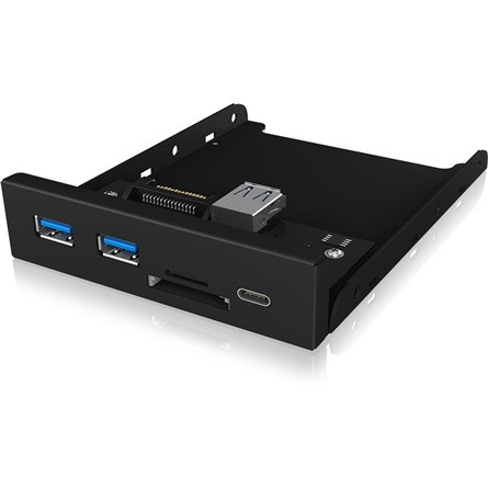 Raidsonic ICY BOX IB-HUB1417-i3 3.5" USB-C USB3.0 multifunkciós panel fekete