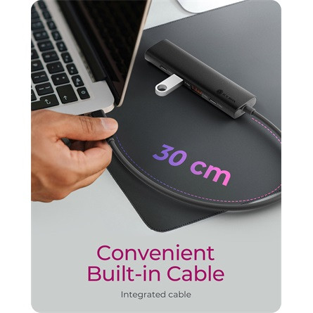 Raidsonic ICY BOX IB-HUB1437-CPD 4-portos USB-A 3.2 Gen2 hub fekete PD 100W