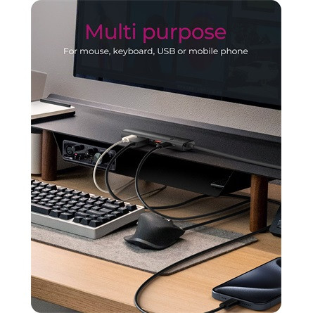 Raidsonic ICY BOX IB-HUB1437-CPD 4-portos USB-A 3.2 Gen2 hub fekete PD 100W