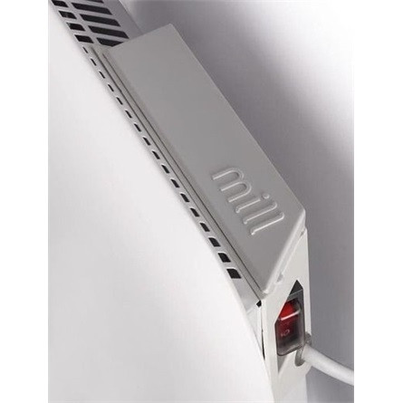 Mill Invisible Panel heater 1200W, steel front, Cord: White, 130 cm, Approved for bathrooms IPX4 zone 2, Super accurate thermostat – digitally registered, LED display