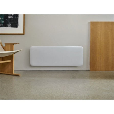 Mill Invisible Panel heater 1200W, steel front, Cord: White, 130 cm, Approved for bathrooms IPX4 zone 2, Super accurate thermostat – digitally registered, LED display