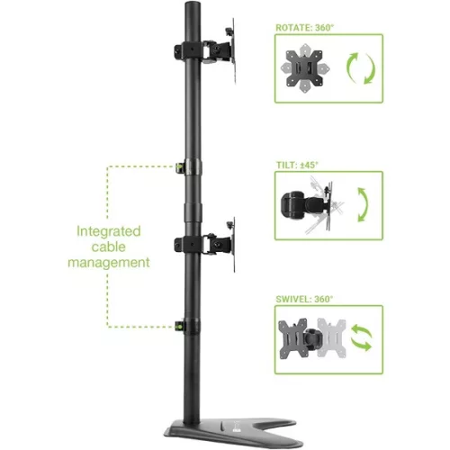 TECHLY ICA-LCD 2520V2 asztali konzol 2 LCD monitorhoz, 17-32"
