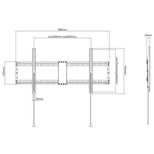 TECHLY ICA-PLB 948F fix fali konzol 43-90" LCD kijelzőhöz, fekete