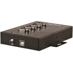   StarTech USB-B 2.0 -> Serial RS-232/RS422/RS485 F/F adapter fekete IP30, Din Rail Mount, 15kV ESD Protection