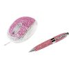 LogiLink ID0124 Rhinestone Stylus Pen Set USB optikai egér + érintőtoll rózsaszín