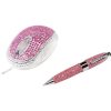 LogiLink ID0124 Rhinestone Stylus Pen Set USB optikai egér + érintőtoll rózsaszín