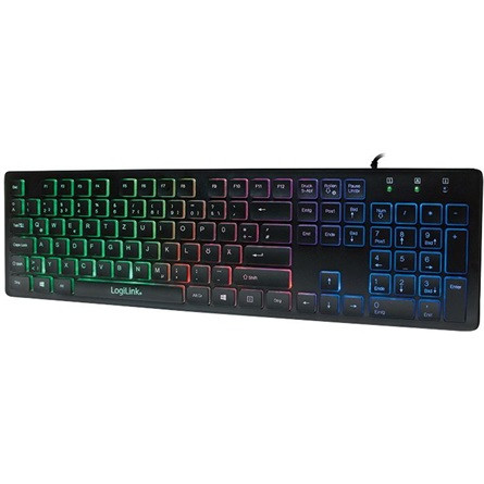 Logilink Illuminated keyboard, USB 1.1, LED rainbow backlight, black