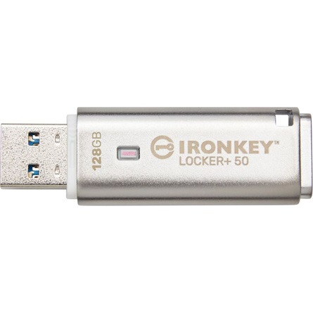 Kingston 128GB IronKey Locker 50+  XTS-AES Encrypted, USB 3.2 Gen1 pendrive