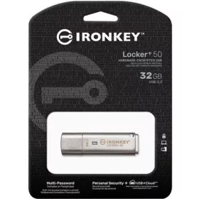   Kingston 32GB IronKey Locker 50+  XTS-AES Encrypted, USB 3.2 Gen1 pendrive