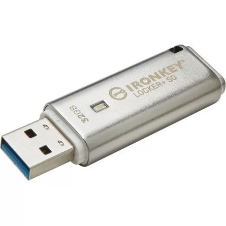 Kingston 32GB IronKey Locker 50+  XTS-AES Encrypted, USB 3.2 Gen1 pendrive