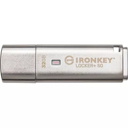 Kingston 32GB IronKey Locker 50+  XTS-AES Encrypted, USB 3.2 Gen1 pendrive